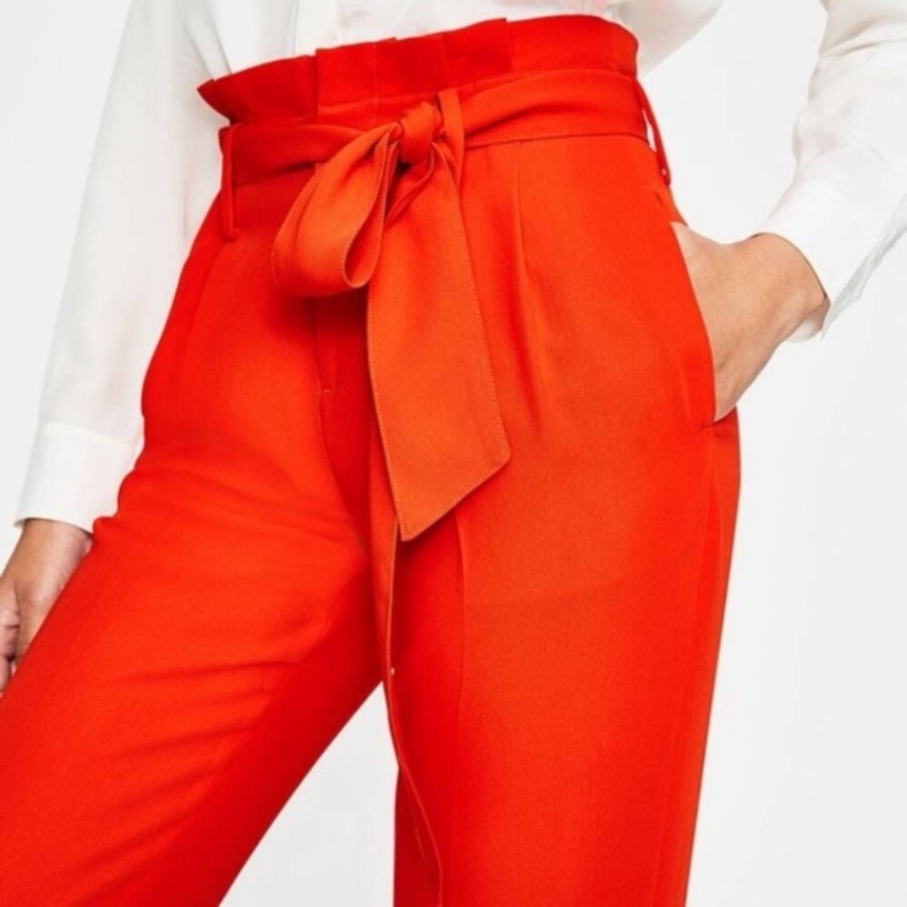 Boden Melina Paperbag waist crop red pants size 8P